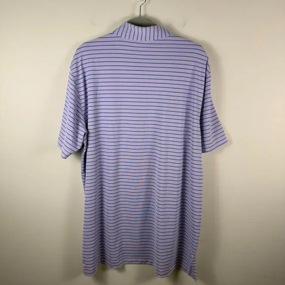 Peter Millar Summer Comfort Performance Golf Polo Purple Blue Stripe XL - Picture 3 of 5